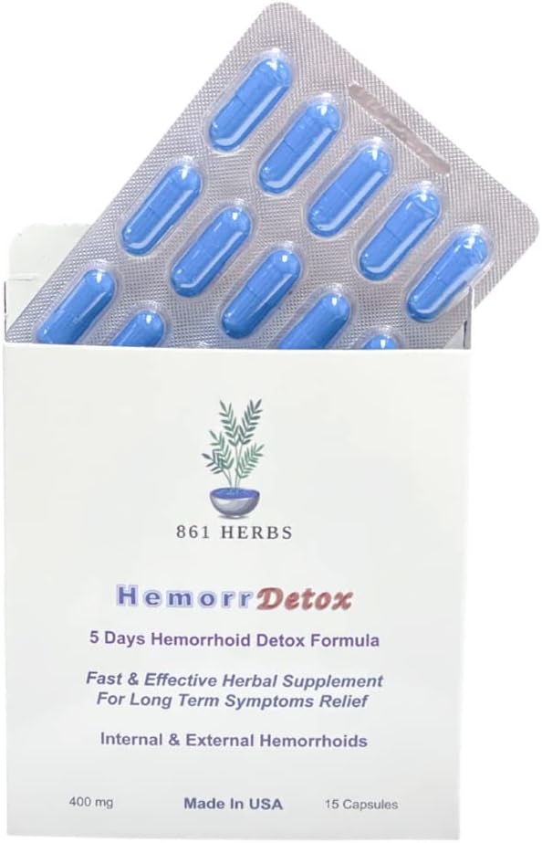 861 Herb Hemorrhoid Support Capsules (15 Count, 5-Day Supply) Exp July 2, 2026