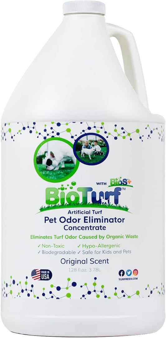 BioTurf BioS+ Artificial Turf Grass Concentrate Enzyme Cleaner and Pet Odor Eliminator (1 Gallon)