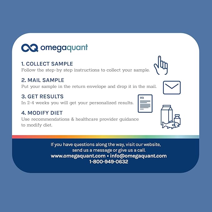 Omega Quant Omega-3 Index Complete - Complete Fatty Acid Profile Blood Test Kit