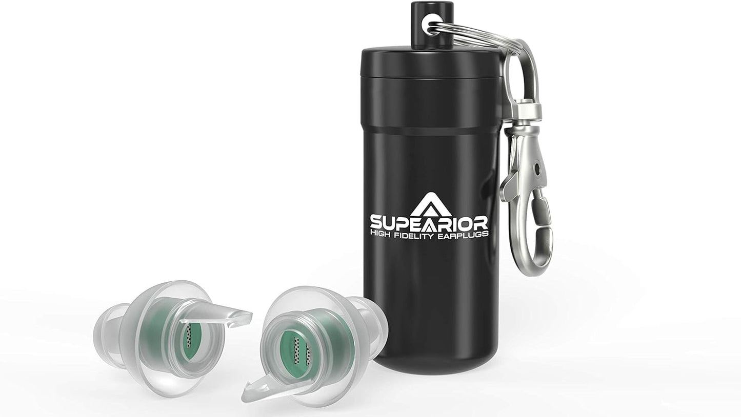 Supearior - High Fidelity Earplugs, Concert and Musician Earplugs, Reusable Ear Plugs, Earplug for Hearing Protection