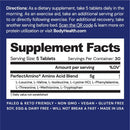 BodyHealth PerfectAmino Tablets (1PK), All 8 Essential Amino Acids with BCAAs + Lysine, Phenylalanine, Threonine, Methionine, Tryptophan, Supplement for Muscle Mass Production, Recovery & Strength - 150 Tablets - EXP 11/2024