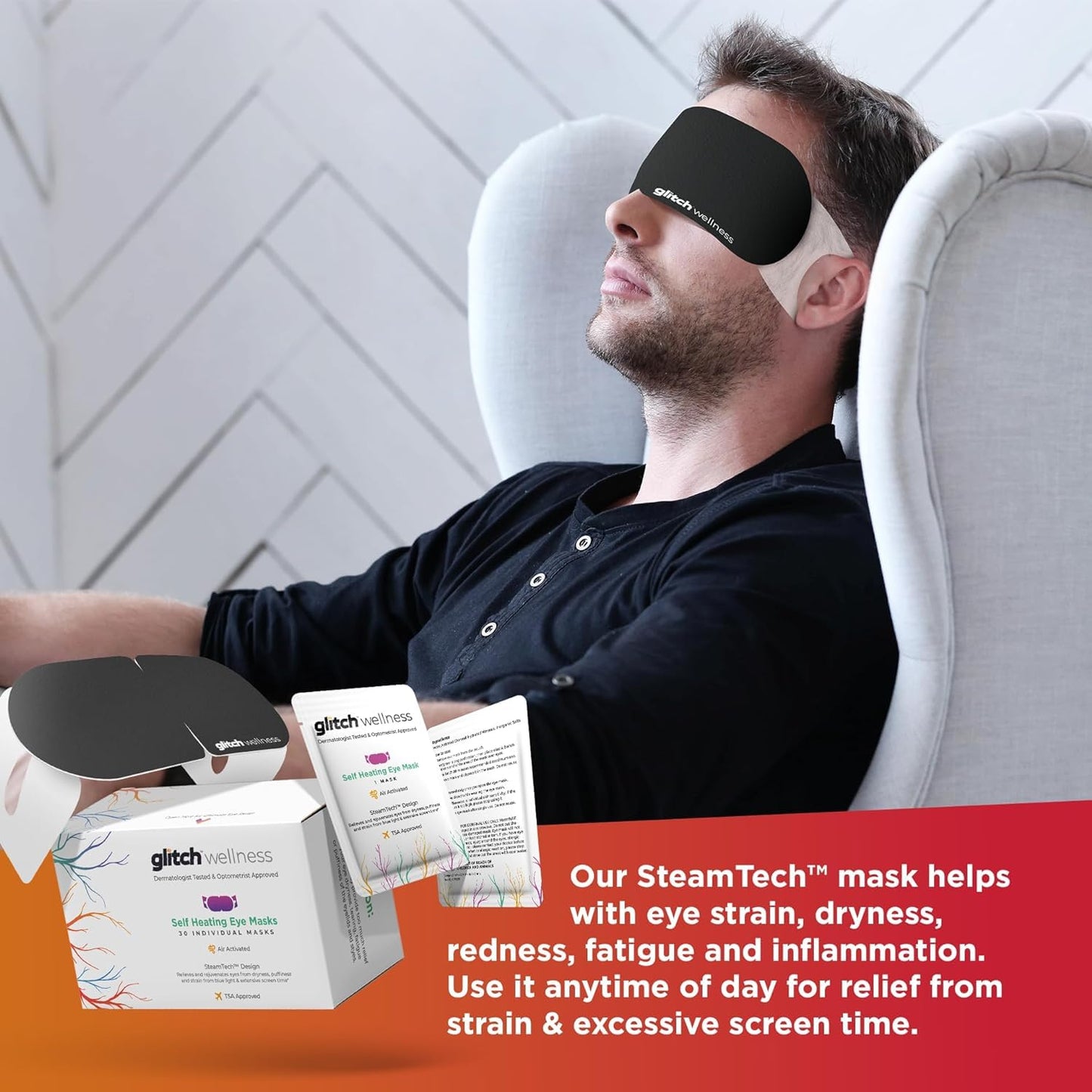 Steamtech Self Heated Eye Mask for Dry Eyes - 30 Eye Doctor Approved Warm Compress for Eyes - Steam Eye Mask for Fatigue & Dryness – Perfect Dry Eye Relief Product, Disposable, Spa Experience - 30 Pack