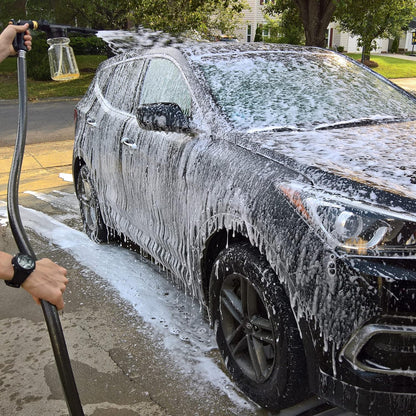 Mint Bucket Brands Foam Car Wash Gun Sprayer + Microfiber Mitt - Rich Suds - Attach to Garden Hose - Car Cleaning Foam – Mix w Car Wash Soap and Water - Auto Detailing Kit