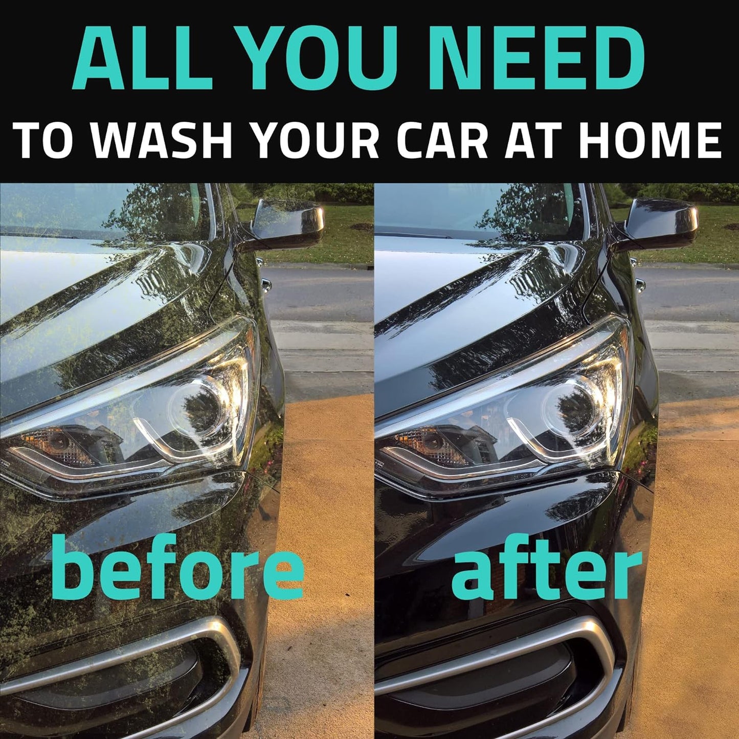 Mint Bucket Brands Foam Car Wash Gun Sprayer + Microfiber Mitt - Rich Suds - Attach to Garden Hose - Car Cleaning Foam – Mix w Car Wash Soap and Water - Auto Detailing Kit