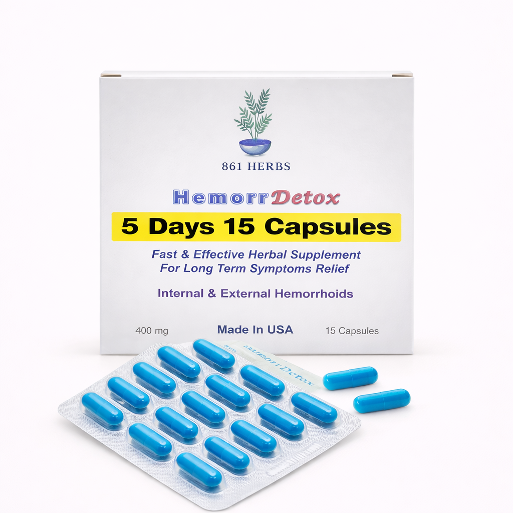 861 Herb Hemorrhoid Support Capsules (15 Count, 5-Day Supply) Exp July 2, 2026