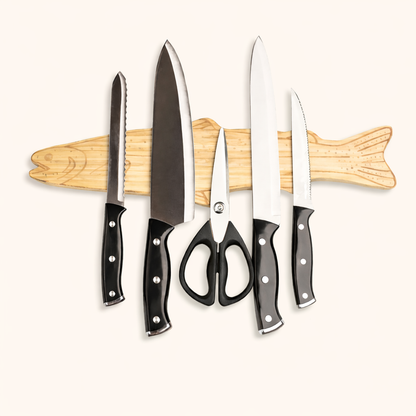 Magnetic Knife Holder for Wall or Fridge, 16″ (Trout Design)
