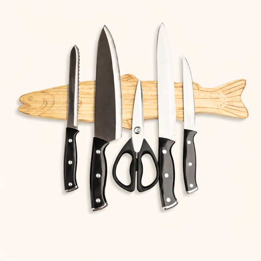 Magnetic Knife Holder for Wall or Fridge, 16″ (Trout Design)