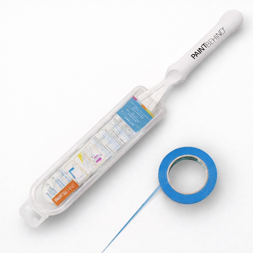 Paint Behind Toilet Tool with Painter’s Tape (Nylon Brush)