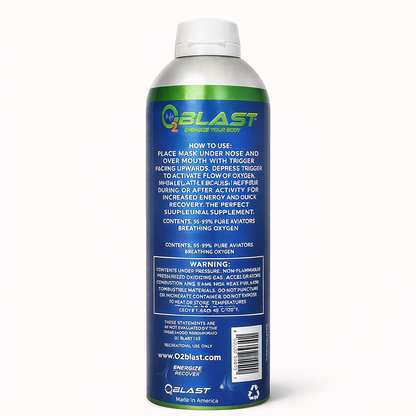 O2 Blast Portable Oxygen Canister, 99.7% Pure (4L)