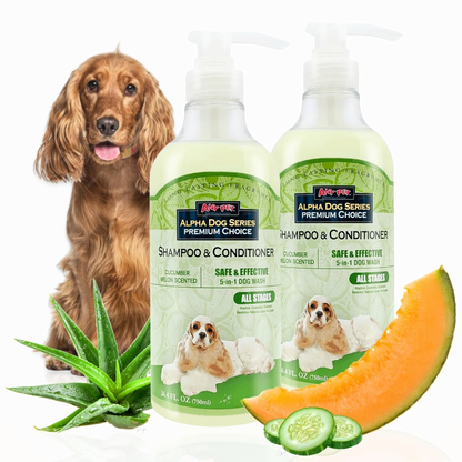 Alpha Dog Series Puppy Shampoo and Conditioner, Cucumber Melon Scent (2 Pack, 26.4 oz)