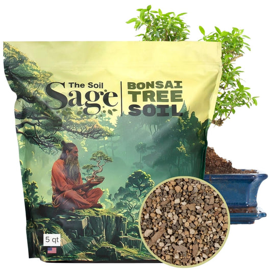 The Soil Sage 5qts/5l Premium Bonsai Mix - U.S.A. Made Ready to Use - Akadama, Pumice, Lava Rock, Pine Bark Fines - Large Bag for All Bonsai Tree Varieties - High Drainage Potting, Repotting