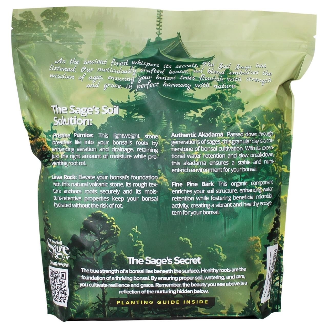 The Soil Sage 5qts/5l Premium Bonsai Mix - U.S.A. Made Ready to Use - Akadama, Pumice, Lava Rock, Pine Bark Fines - Large Bag for All Bonsai Tree Varieties - High Drainage Potting, Repotting