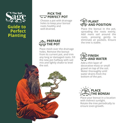 The Soil Sage 5qts/5l Premium Bonsai Mix - U.S.A. Made Ready to Use - Akadama, Pumice, Lava Rock, Pine Bark Fines - Large Bag for All Bonsai Tree Varieties - High Drainage Potting, Repotting