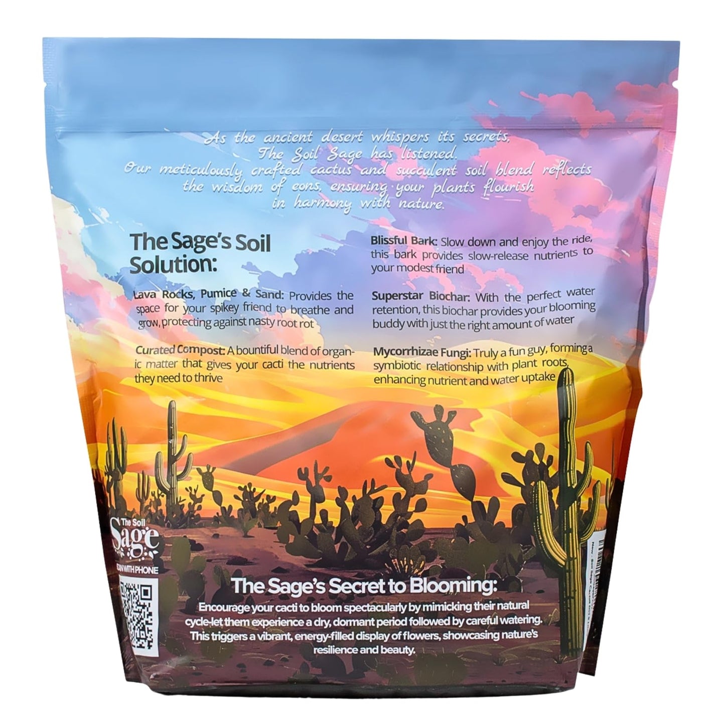 The Soil Sage Hand-Blended Cactus & Succulent Soil Mix 5Qt - Fast Draining Potting Mix with Mycorrhizae Fungi - Ideal for Echeveria, Aloe, Jade - Indoor Outdoor Plants - Made in U.S.A.