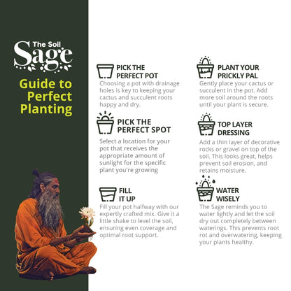 The Soil Sage Hand-Blended Cactus & Succulent Soil Mix 5Qt - Fast Draining Potting Mix with Mycorrhizae Fungi - Ideal for Echeveria, Aloe, Jade - Indoor Outdoor Plants - Made in U.S.A.