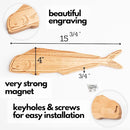 Premium Mangetic Knife Holder for Wall - Strong Heavy-Duty 16 Inch Engraved Magnet for Knives - Wall or Refrigerator Kitchen Magnetic Knife Stripe - Designed in U.S. (Mahi-Mahi)
