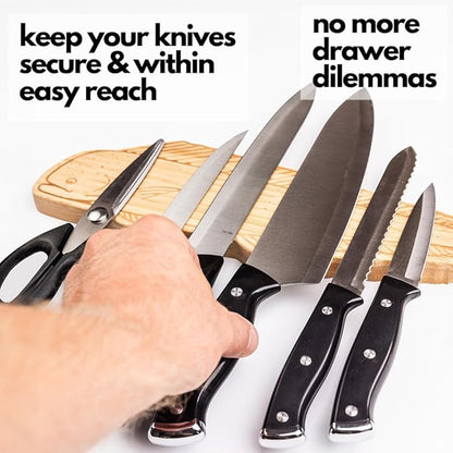 Premium Mangetic Knife Holder for Wall - Strong Heavy-Duty 16 Inch Engraved Magnet for Knives - Wall or Refrigerator Kitchen Magnetic Knife Stripe - Designed in U.S. (Mahi-Mahi)