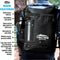 Tactiko Survival 30L Heavy-Duty 100% Waterproof Backpack - Equipment Pocket, Carabiner - Roll Top Floating Dry Bags (Jet Black)