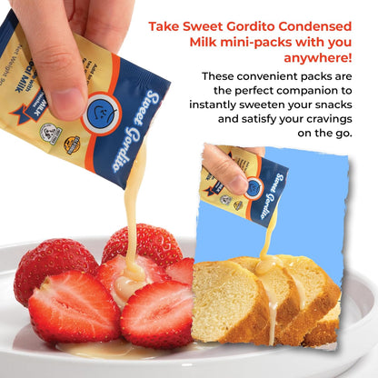 Sweet Gordito Sweetened Condensed Milk Packets – 60 Pack Travel Coffee Creamer Singles