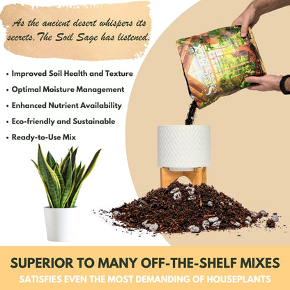 Soil Sage Houseplant Soil - Well-Draining Potting Mix for Indoor Plants - Coconut Coir, Composted Bark, Pumice & Mycorrhizae for Strong Roots & Growth - Made in U.S.A.
