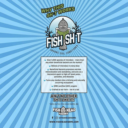 Fish Head Farms Organic Soil Conditioner 5Liter Organic Fertilizer for Increased Yield and Flavor - Plant Fertilizer, Plant Nutrients for Soil, Soilless, Hydroponic Farming - Garden Fertilizer