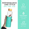 Neon Kactus - Hand Blown Borosilicate Glass Water Bottle with Bamboo Lid, Glass Bottles with Food-Grade Silicone Sleeve, Plastic-Free and Spill-Proof Reusable Water Bottle, Free Spirit, 550ml