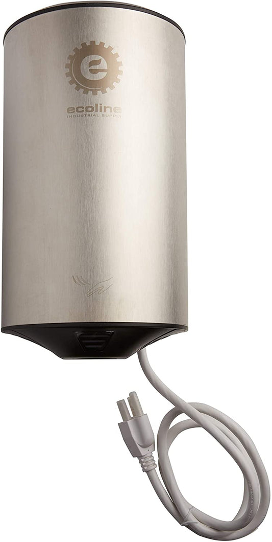 Ecoline - Stainless Steel Hand Dryer, Commercial, Heavy Duty, Electric, Strong Airflow and Low Noise, Eco Friendly, Dynamic Display Power Indicator, Touch Free Infrared, High Speed Dryers for Bathroom