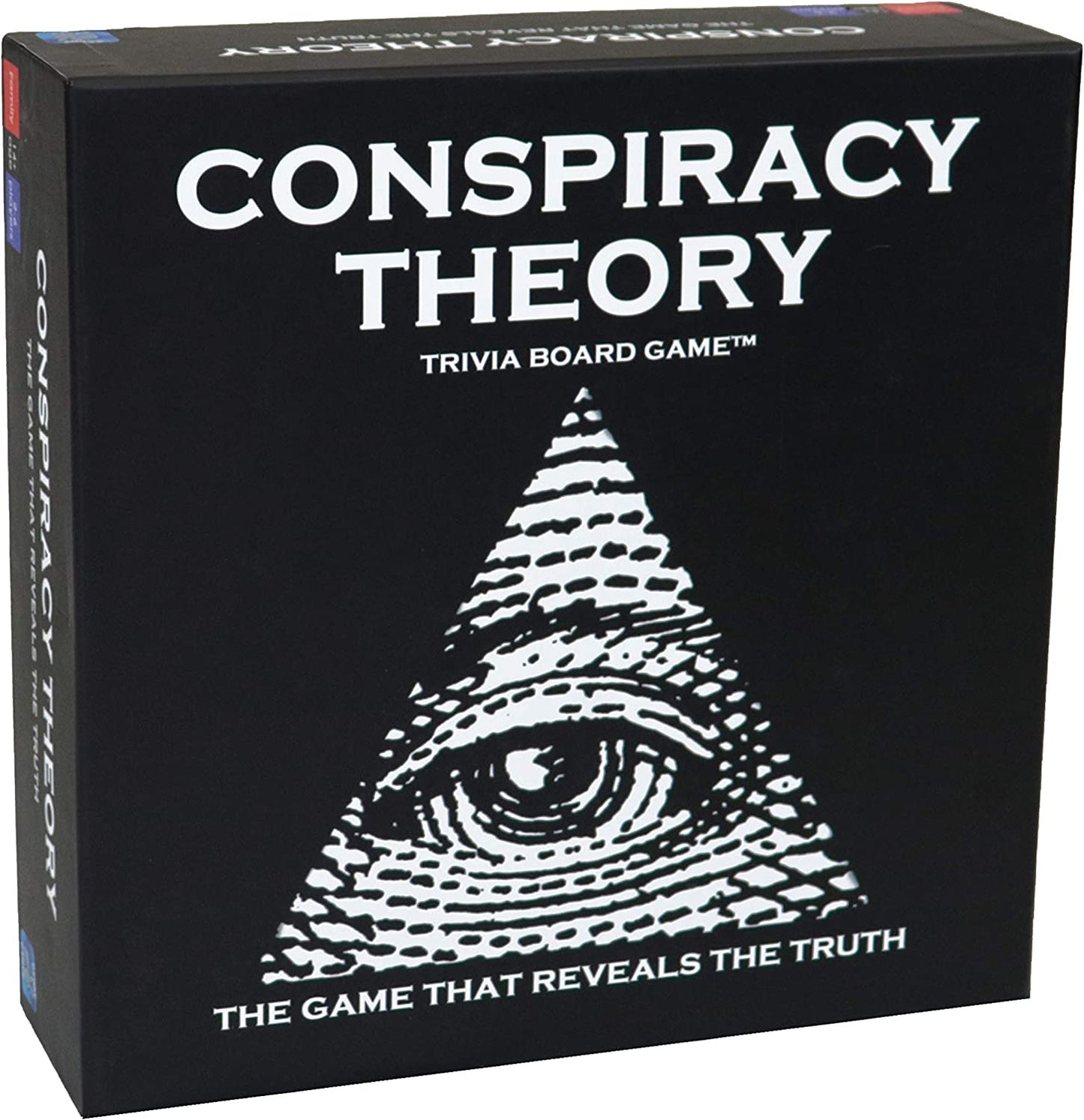 Conspiracy Theory Trivia Board Game tests your knowledge of the world of Internet conspiracies Answer questions to collect conspiracy cards to win